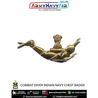 Combat Diver Indian Navy Chest Badge - ArmyNavyAir.com