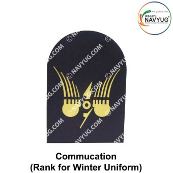 Indian Coast Guard Rank & Branch Badges (Sailors) For Winter Uniform-Communication-Radio Operator ( New Technology ) 9.5cm H X 6.5cm W