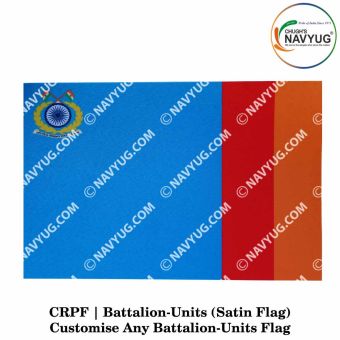 CRPF Flags Satin Computerised CRPF Logo Left Top Side (Both Side) (National-CRPF FHQ-Sector HQ-Group Centre (Battalion- Unit HQ) Indoor-Outdoor-BN-Units HQ-Size 3' x 4' & Logo 1'x 1'