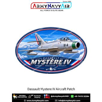 Dassault Mystère IV Fighter Aircraft Patch for Aviation Enthusiasts and Collectors