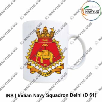 Personalised Indian Navy INS Delhi Mug featuring destroyer ship design