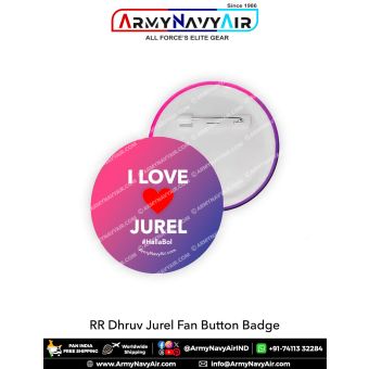 RR Fan Button Badge - I Love Dhruv Jurel :ArmyNavyAir.com