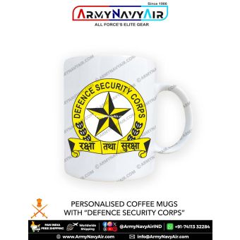Personalised Coffee Mugs With DSC Defence Security Corps logo