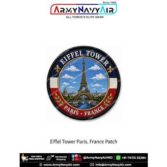 Eiffel Tower Paris France Heritage Travel Round Patch