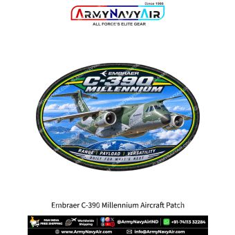 Embraer C-390 Millennium Military Transport Aircraft Patch for Aviation Enthusiasts and Collectors