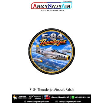 Republic F-84 Thunderjet Fighter-Bomber Aircraft Patch for Aviation Enthusiasts and Collectors