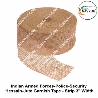 Indian Armed Forces-Police-Security Hessain-Jute Garnish Strip 3" Width For concealment and visual deception in Field For Shelters-Tanks-Truck-Boundaries etc.. (Sold In Meters)