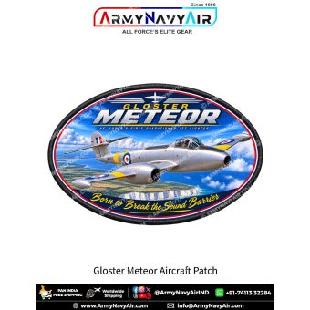 Gloster Meteor Jet Fighter Aircraft Patch for Aviation Enthusiasts and Collectors
