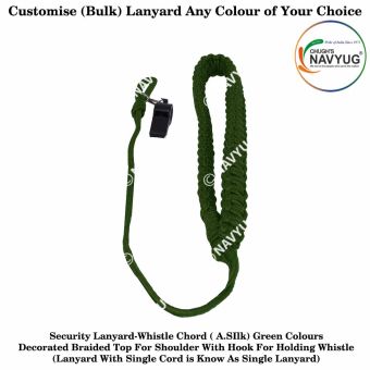 Security Uniform Lanyard- Whistle Cord Green Single