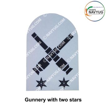 Indian Coast Guard Rank & Branch Badges (Sailors) For Summer Uniform-Gunnery With Two Stars ( New Technology ) 9.5cm H X 6.5cm W