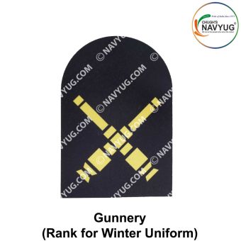 Indian Coast Guard Rank & Branch Badges (Sailors) For Winter Uniform-Gunnery ( New Technology ) 9.5cm H X 6.5cm W