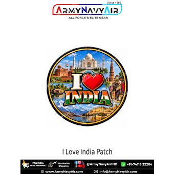 I Love India travel souvenir patch with colourful Indian landmark and cultural imagery