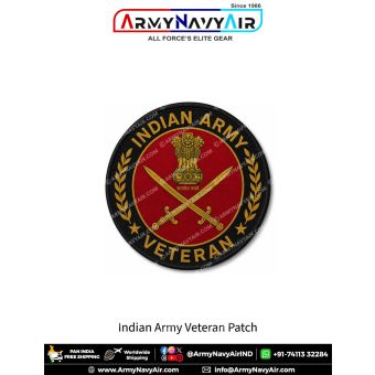 Indian Army Veteran Patch - Army Veterans Heritage Roundel Patch
