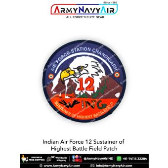 IAF Indian Air Force 12 Sustainer Highest Battle Field Patch : ArmyNavyAir.com