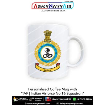Personalised IAF Indian Air Force No 16 Squadron Mug: ArmyNavyAir.com