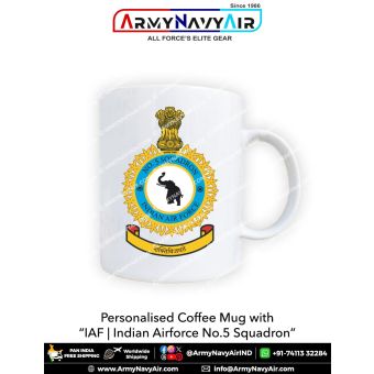 Personalised IAF Indian Air Force No 5 Squadron Mug: ArmyNavyAir.com