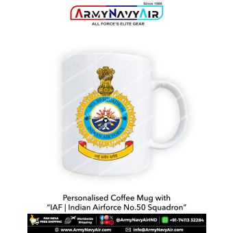 Personalised IAF Indian Air Force No 50 Squadron Mug : ArmyNavyAir.com