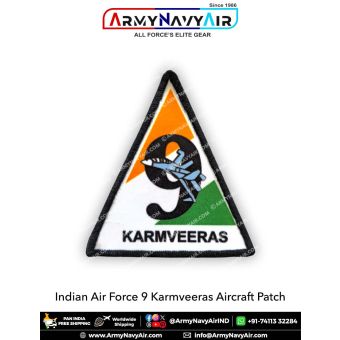IAF Indian Air force 9 Karmveeras Aircraft Patch : ArmyNavyAir.com
