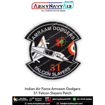 IAF Indian Air Force AMRAAM DODGERS 51 FS Patch : ArmyNavyAir.com