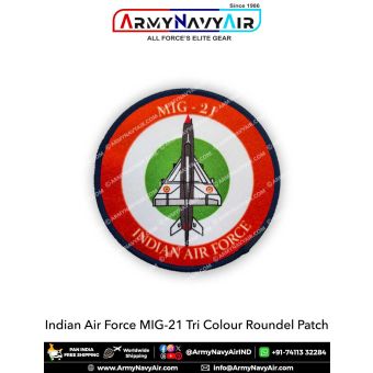 IAF Indian Air Force MIG-21 Tri Colour Roundel Aircraft Patch : ArmyNavyAir.com