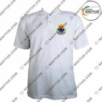 T-Shirts Collar White Indian Navy -INAS Logo |Indian Naval Air Squadron - INAS 303-S | Small