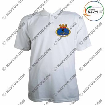 T-Shirts Collar White Indian Navy -INAS Logo |Indian Naval Air Squadron -INAS 310-S | Small
