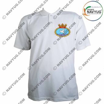 T-Shirts Collar White Indian Navy -INAS Logo |Indian Naval Air Squadron - INAS 315-S | Small
