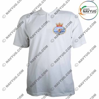 T-Shirts Collar White Indian Navy -INAS Logo |Indian Naval Air Squadron - INAS 322-S | Small