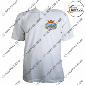 T-Shirts Collar White Indian Navy -INAS Logo |Indian Naval Air Squadron - INAS 552 -S | Small