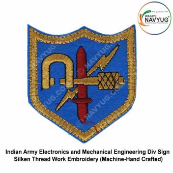 Army-Military EME |Corps of Electronics & Mechanical Engineers Formation - Div Sign Silken Thread Work Embroidery (Machin-Hand Crafted)