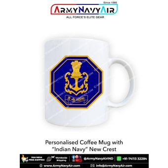 Personalised Coffee Mugs With Indian Navy New Crest : ArmyNavyAir.com