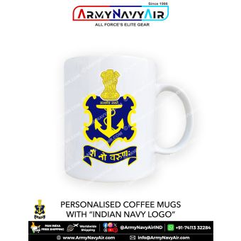 Personalised Coffee Mugs With Indian Navy logo