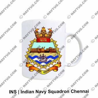 Personalised Indian Navy INS Kolkata Mug featuring destroyer ship design