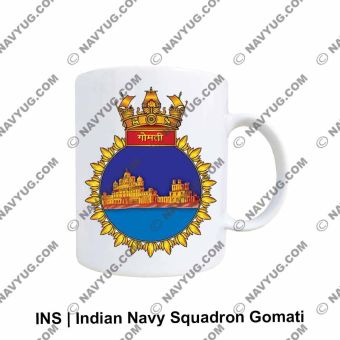 Personalised Indian Navy INS Gomati Mug with frigate design
