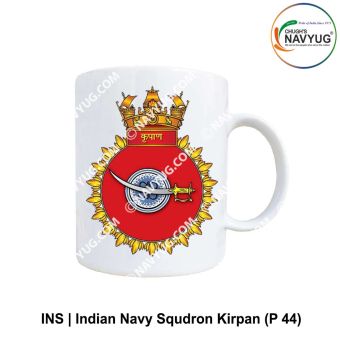 Personalised Indian Navy INS Kirpan Mug featuring corvette design