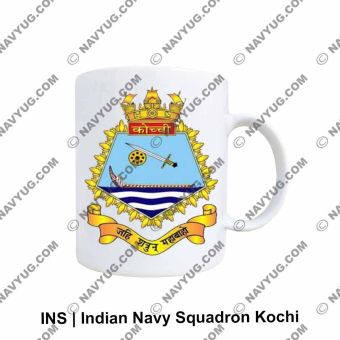 Personalised Indian Navy INS Kochi Mug with destroyer ship design