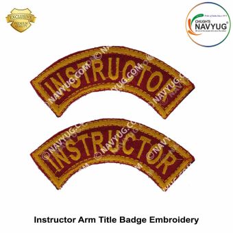 Instructor Arm Title Badge Embroidery :Chughs Navyug