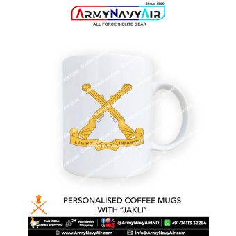 Personalised Coffee Mugs With JAKLI Jammu & Kashmir Light Infantry Logo