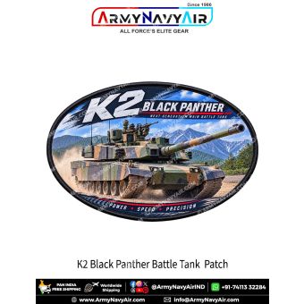 K2 Black Panther Main Battle Tank Patch for Tank Enthusiasts and Military Collectors