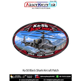 Ka-50 Black Shark Attack Helicopter Patch for Aviation Enthusiasts and Collectors