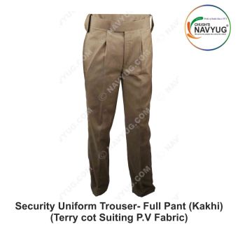 Security Uniform Trouser-Pant (Terry cot Suiting P.V Fabric) -Khaki