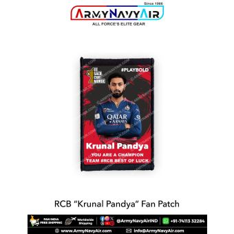 RCB Krunal Pandya Fan Patch - Must Have For True Fans! : ArmyNavyAir.com