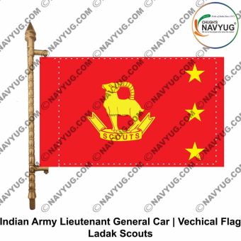 Ladak Scouts | Indian Military Car Rank Flag-Flag Lieutenant General
