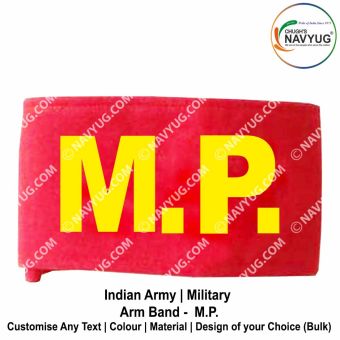 Indian Army-Military (Army Service Regiments) (Arm Band-Armlet-Brassards) Arm Band Worn Around Upper Arm For Various Duties-Patrol-Security-Convoy & Personnel Escorts-MP-Military Police