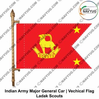 Ladak Scouts | Indian Military Car Rank Flag-Flag Major General