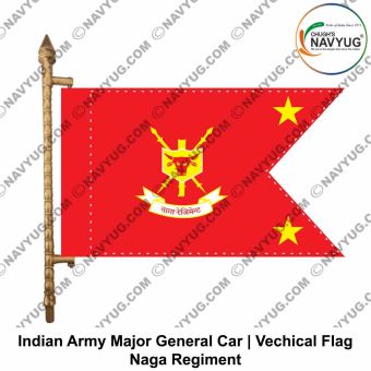 Naga Regiments | Indian Military Car Rank Flag-Flag Major General