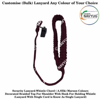 Security Uniform Lanyard- Whistle Cord Maroon Single