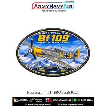 Messerschmitt Bf 109 Fighter Aircraft Patch for Warbird Enthusiasts and Aviation Collectors