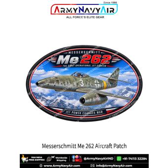 Messerschmitt Me 262 Jet Fighter Aircraft Patch for Aviation Enthusiasts and Collectors