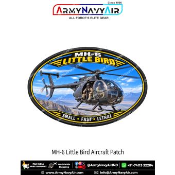 MH-6 Little Bird Light Utility Helicopter Patch for Aviation Enthusiasts and Collectors